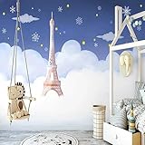 Fototapete Nordic Romantic Iron Tower Sternenhimmel Home Creative Fresco Moderne Tapete Wandbilder Wohnzimmer Schlafzimmer Wand Dekoration 3D Wandtapete Tapeten 350x256cm Yuekuomao3554
