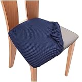 Sitzbezüge Für Esszimmerstühle 1/2/4/6 Stk Stretch Jacquard Bezüge Für Esszimmerstühle Esszimmerstuhl Schutz Für Zuhause Und Party Weihnachtsdekorationen Für Zu Hause ( Color : Navy blue , Size : 4pcs
