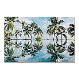 Deko Wohnzimmer Leinwand-Malerei afrikanischer Kokosnussbaum Meereslandschaft Poster und Kunstdruckee Wand Bilder Ahornwald moderne Bilder für Wohnzimmer Heimdekoration 30x40cm x1 Rahmenlos