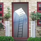 3D Türaufkleber Türtapete Selbstklebend Türposter 88X200Cm Kreative Dachboden Holzleiter Fototapete Türfolie Wasserdichte Abnehmbare Pvc Türtapete Innentür Schlafzimmer Küche Bad Home Deko