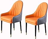 MIXMEY Esszimmerstuhl, Küche, Esszimmerstühle, 2er-Set, Emulsions-Polsterstühle, Sessel mit weichem Mikrofaser-Lederkissen (Farbe: E)