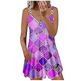 Topassion Ballkleider Damen， Kleider Damen Elegant Festliches Kleid Mädchen Ballkleid Moderne Kleid Sommer Damen Sexy Outfit Für Damen Goth Clothes MaxikleiderDamen Sommer Purple 3XL