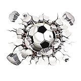 VIERSHU Wandtattoo Fussball Kinderzimmer Junge 3D Fußball Poster Wandsticker Jugendzimmer Jungen Schlafzimmer Deko