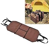 Jeanoko Kaminholzkorb, leichtes Oxford-Gewebe, großes Fassungsvermögen, multifunktional, robust, für Outdoor, Camping, Holzträger für den Außenbereich (braun)