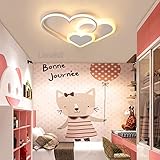 Kinderzimmerlampe LED Deckenleuchte Kinderzimmer Deckenlampe Modern 3 Herz Design Acryl-schirm Kinder Mädchen Junge Schlafzimmer Deko Decke Lampe Dimmbar Wohnzimmer Küchen Esszimmer Bad Flur