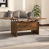 TECHPO Home Furniture Couchtisch, Eichenholz, 80 x 50 x 42,5 cm