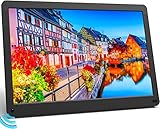 Digitaler Bilderrahmen 17 Zoll mit Bewegungssensor Groß Elektronischer Bilderrahmen mit FHD 1920x1080p Bildschirm Spieler Foto/Video/Musik Digitaler Fotorahmen Empfohlen für Shop/Büro