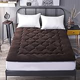 GYHZKA Futon-Matratzenauflage 90x200,4cm Dicker Samt Japanische Bodenmatratze Tatami-Matratze Aufrollen Tragbare Kinder-Isomatte Für Schlafsaal Floor Bett Tatami-Matte,Brown-180 * 200+4cm