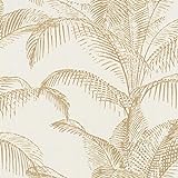 Pandore Tapete Palmblätter weiß gold rasch 406818