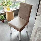 YOUHU Freischwinger Hussen,Stretch-Stuhlbezüge Moderne Verdicken Kaffeegeometrie Stricken Jacquard-Esszimmerstuhl-Überzüge Abnehmbare Möbelschutz-Sitzbezüge Für Hotelbankett-Hochzeitszeremonie,8 Pcs