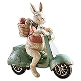Loberon® Hase Trottinette, Ostern, Osterdeko, Polyresin, H/B/T ca. 18.5/19/7 cm, bunt, bunt