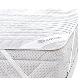 Matratzenschoner 90 x 200 Atmungsaktiv Matratzenauflage Anti-Milben Matratzenbezug Praktisch Langlebig Matratzenschutz Waschbar Hygienischer Mattress Topper 90x 200 Baumwolle - Polyester