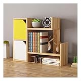 GRFIT Bücherregale Einfache hölzerne Desktop Bücherregalzähler Bücherregal Office Desktop Regale Rack-Speicherorganisator for Bürobedarf, Make-up Bücherregale Standregal (Color : Natural)