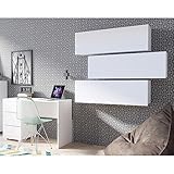 Lomadox Büro Möbel Set in weiß Hochglanz, B/H/T ca. 245/200/50 cm