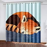Vorhang Blickdicht Ösen 3D Niedlicher Und Stilvoller Teddybär Polyester Mit 3D-Druck, Für Schlafzimmer, Geräuschreduzierung 2 Stück 220x210 Cm Verdunkelungsvorhang, Blickdichte Vorhänge Wohnzimmer D