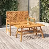 UYSELA Hausgruppe mit 2 tlg. Gartenlounge Set Massivholz Akazie
