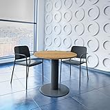 Weber Büro Optima runder Besprechungstisch Ø 80 cm Bernstein-Eiche Anthrazites Gestell Tisch Esstisch