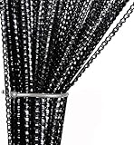 AIZESI Gardinen Vorhänge Wohnzimmer Schlafzimmer, SchiebeVorhänge Blickdicht Glitzer, Fadenvorhang Fadengardine Fadenstore Vorhänge Vorhang Fenstervorhang 90x200cm(Black)