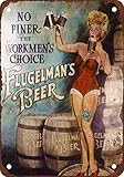 Retro Metall Blechschild Lustiges Flugelman's Beer Reproduktion Schild für Haus Höhle Garage Bar Wanddekoration Vintage Metallschild 20,3 x 30,5 cm