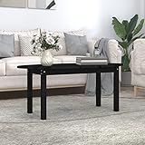 RAUGAJ Couchtisch, schwarz, 110 x 55 x 45 cm, Massivholz, Kiefernholz, Artikelfarbe: Schwarz