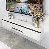 TV Lowboard Hängend aus Holz,150cm Hängeboard Wohnwand, Wand befestigter schwimmender TV-Ständer Unterhaltungsmedienkonsolen-Center Großer Aufbewahrungsschrank für Wohnzimmer Home Office