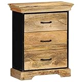 JUNZAI Kommode, Kommoden & Sideboards, Komodenschrank, Sideboard Schlafzimmer, Schlafzimmermöbel, 60 x 30 x 75 cm Mango-Massivholz