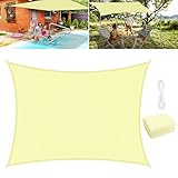 WOKKOL Sonnensegel, Sonnensegel Garten Sonnenschutz Balkon Überlegene Reißfestigkeit, 90% UV-beständig, Atmungsaktiv, 185 g/㎡ HDPE, für Terrasse/Garten (2MX3M)