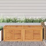 Homgoday Gartenbox mit Beutel Gartenkiste Garten Aufbewahrungsbox Gartentruhe Kissenbox Gartenbox Kissentruhe Gartentruhe Truhe Holztruhe 150x50x53 cm Massivholz Teak