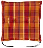 KETTtex Auflage Hocker Florence/Bali 2136 orange-rot kariert 50x50x6 cm