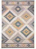 benuta In- & Outdoor Teppich Star Kilim Blau 120x170 cm | Pflegeleichter Teppich geeignet für Innen- und Außenbreich, Balkon und Terrasse