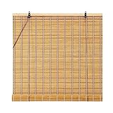 Retro Bambus Rollo, Bambusrollo Sonnenschutz Vorhang Balkon Dekoration, Lichtfilter Vorhang für Patio Balkon, Anpassbar, Sonnenschutz, Atmungsaktiver, 50x100cm/19x39in(WxH)