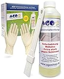 AGO® 1x 500ml Schimmelentferner mit Pinsel und Handschuhen I Anti Schimmel Mittel Schimmelpilzentferner Schimmelreiniger Fungizid für Bad UVM I hoch wirksam - deutlich stärker als herkömmliche Sprühreiniger