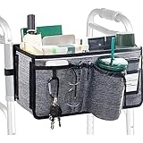 WARKATEZEOY Korb für Walker Ravmix Walker ZubehöRtasche mit GeträNkehalter Walker Korb für Zusammenklappbare Walker Freisprech-Aufbewahrungstasche