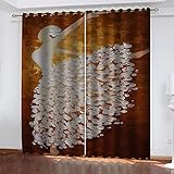 3D Abstraktes Tanzendes Mädchen Druck Muster Vorhang Blickdicht - 2 Stücke Gardinen Mit Ösen, Vorhänge Wärmeisolierend Schallschutz Für Schlafzimmer Wohnzimmer Küche Kinderzimmer 300X270cm (BxH)