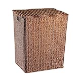 Wäschekorb Home Supplies Badezimmer-Imitat-Rattan, großer Schmutzwäschekorb mit Deckel, Wohnzimmer, großes Fassungsvermögen, Aufbewahrungskorb, Organizer (Farbe : Laundry basket-A3)