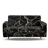 HOSIMA Nordico elastischer Stoff, Retro-Sofabezug, Marmor, Universal-Sofabezug für 1/2/3/4-Sitzer, Sessel, Wohnzimmer, Sofabezug, elastisch, waschbar (2-Sitzer Marmor5)