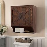 Farmhouse Wandmontierter Aufbewahrungsschrank, Medizinschrank mit magnetischen Türen und 3 Ablagefach, Holz Vintage Badezimmer Wandschrank über Toilette für Badezimmer, Küche, Wohnzimmer, Rustikales