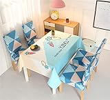 Zklttca Decoracion Einfache wasserdichte Tischdecke aus Baumwolle und Leinen mit Cartoon-Muster für Zuhause, Tischdecken, Café, 6 Sets