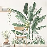 Bananenblatt-Palmblätter-Wandaufkleber, nordischer Stil, Wohnkultur, Wohnzimmer, moderne grüne Pflanze, Kunst, Vinyl-Aufkleber, Wandbilder