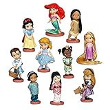 Disney Store Animators' Collection, 10 Teile, mit Glitzer besetzte Kleider, u. a. mit den Puppen Belle, Prinzessin Jasmin und Cinderella, für Kinder ab 3 Jahren geeignet