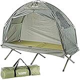 Semptec Urban Survival Technology Zeltbett: 2in1-Zelt mit Alu-Feldbett, 1200 mm Wassersäule, 193 x 78 x 160 cm (Campingliege)