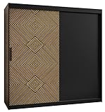 Kleiderschrank mit Schiebetüren, Kair 180, Schrank mit Stange und Regal, Schlafzimmerschrank (Schubladen: 0)