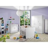 storado.de Babyzimmer Isabel 8tlg. Komplett Set Baby Komplettset mitwachsend Weiss/Weiss