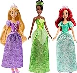 Disney Princess Toys 3 modische Puppen mit glänzender Kleidung und von Disney-Filmen inspirierten Accessoires