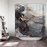 Duschvorhang mit Motiv Marmormuster Duschvorhang 200x220 Badezimmer Badevorhang 3D Digitaldruck 12 Haken Badezimmervorhang wasserdicht und schimmelfest