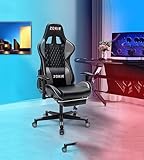 贝卓 Gaming-Stuhl, groß, ergonomisch, mit hoher Rückenlehne, Executive-Computerstuhl mit Liegefunktion, ergonomischer Liegestuhl mit Fußstütze, rollender, drehbarer, Verstellbarer PC-Computerstuhl für