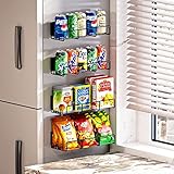 Trhillsbrad Magnetisches Gewürzregal Schwarz 4 Stück Kühlschrank Magnete Regal Kühlschrank Regal Gewürzregale Seitenablage des Kühlschranks Ohne Bohrung Selbstklebend