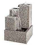 Dehner Gartenbrunnen Cascada mit LED Beleuchtung, ca. 65 x 43 x 43 cm, Granit, grau