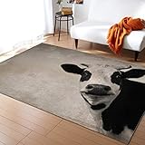 Bereich Teppich Vintage Bauernhaus-Kuh-Rustikale Vieh-Tiere Teppich Resistente Fußabtreter Weicher Bodenmatte Für Wohnzimmer Haushalt Schlafzimmer 120X160Cm