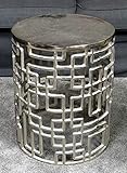 Couchtisch Modern, Wohnzimmertisch Sofatisch Beistelltisch Tisch aus Metall, Eisen Silber Rund Luxus 48 cm